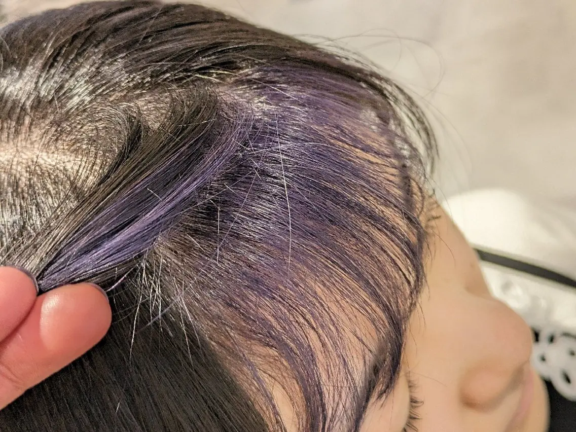 ミディアム カラー ヘアアレンジ インナーカラー ラベンダーカラー カット ヘアカラー 小國 綾かのヘアスタイル