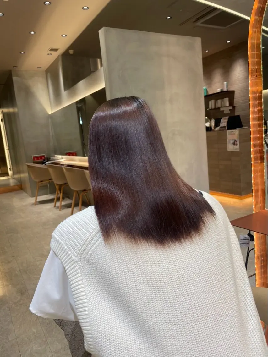ロング 縮毛矯正 🇰🇷韓国レイヤー 韓国風ボブのヘアスタイル
