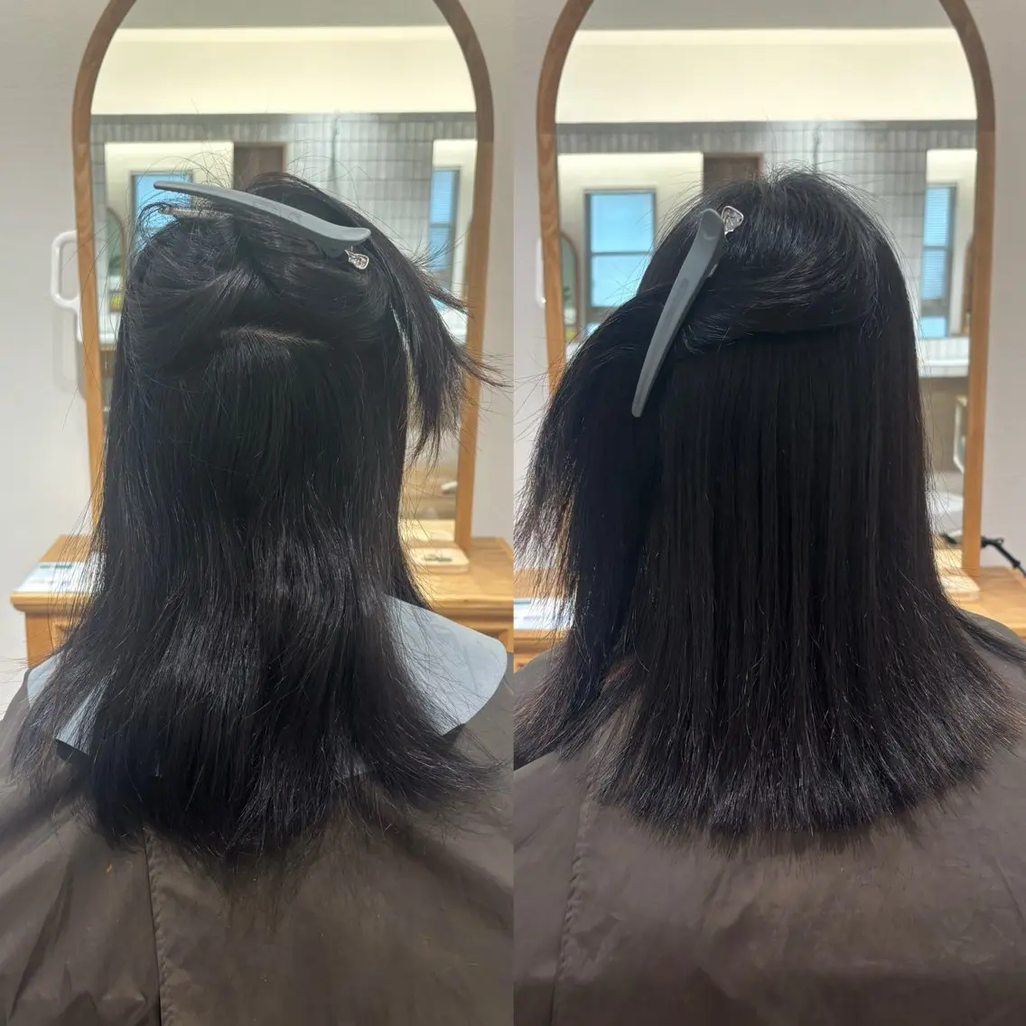 ミディアム 縮毛矯正 カット 縮毛矯正 トリートメント RINNO🌷透明感 カラー/髪質改善のヘアスタイル