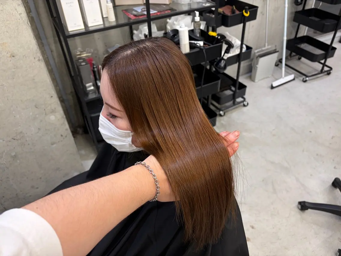セミロング カット 縮毛矯正 頓所 大昂のヘアスタイル