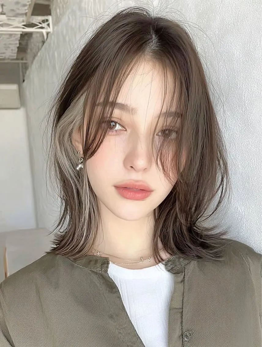 ミディアム 永瀬 恵のヘアスタイル