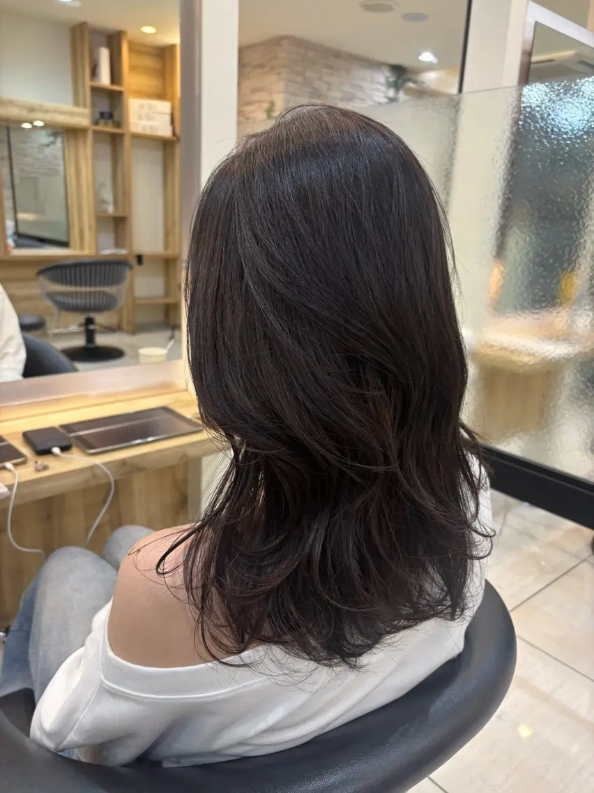 ロング カラー 黒髪 レイヤーカット トリートメント カット ヘアカラー トリートメント 田野倉NEXT店 美髪ニストのヘアスタイル