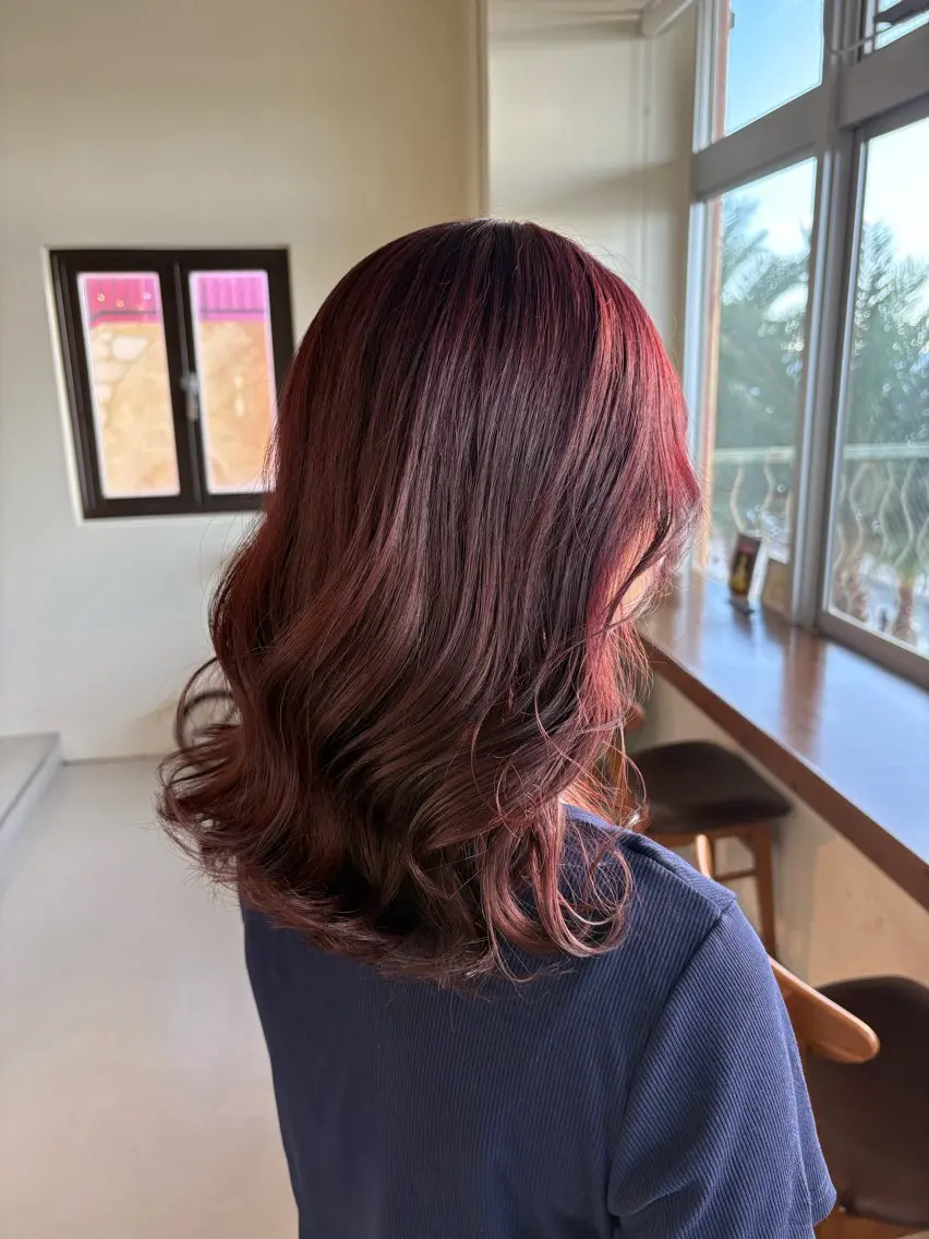 カラー ブリーチ ダブルカラー ラベンダーカラー ブリーチなしカラー ピンクカラー ヘアカラー ミディアムレイヤー/ 艶カラーNorikaのヘアスタイル