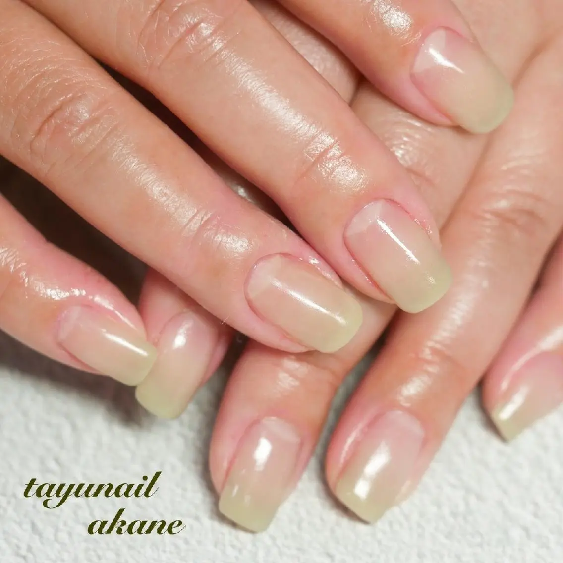 ネイル ブルー ジェルネイル グラデーション グリーン パラジェル ネイルサロン 【たゆnail】のネイルデザイン