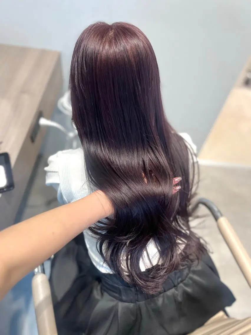 ロング ヘアカラー トリートメント ヘアセット RIKO👼🏻💓 韓国ガーリーのヘアスタイル