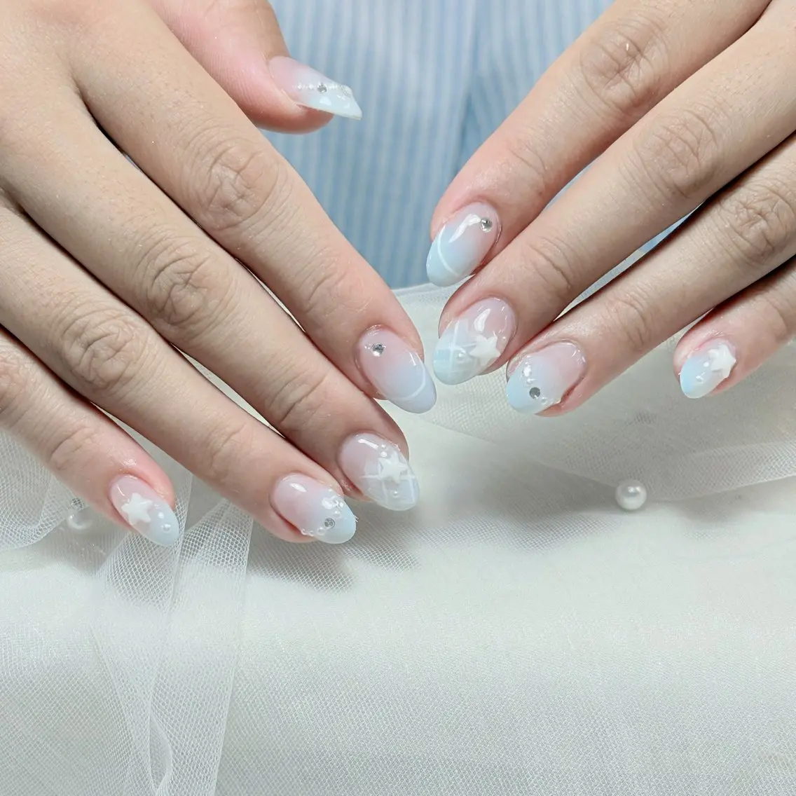 ネイル ハンドネイル 🎀nana🫧 ワンホンネイル🎀のネイルデザイン