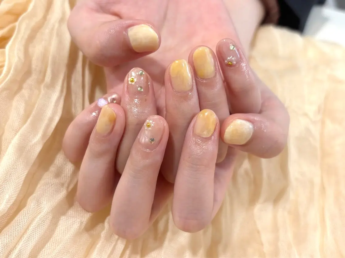 ネイル ジェルネイル ニュアンスネイル ワンカラーネイル パラジェル シンプルネイル Lino中目黒 🎀 パラジェルのネイルデザイン