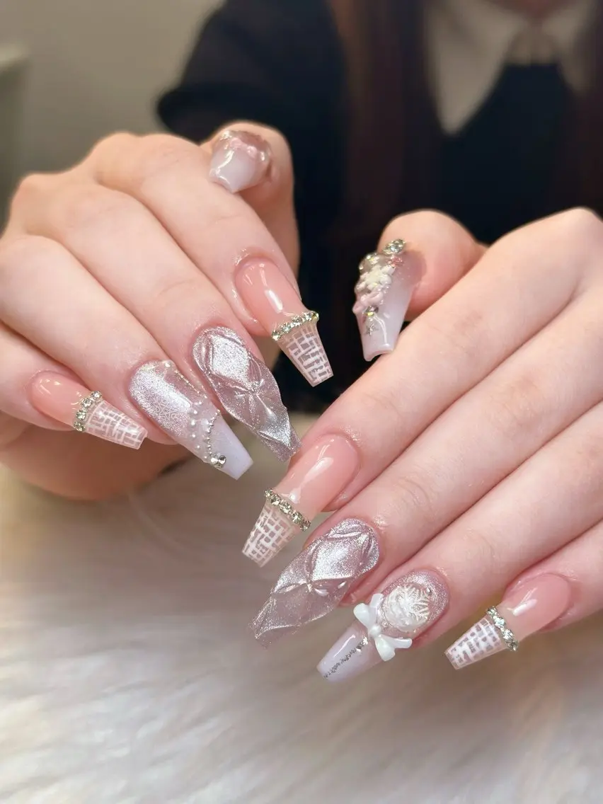 ネイル アートネイル 成人式 ジェルネイル ニュアンスネイル 夏ネイル NIE NAIL Luxeのネイルデザイン