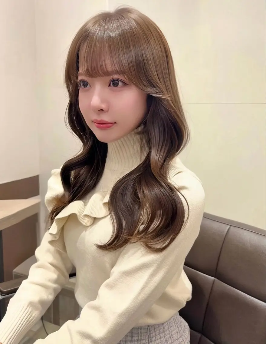 ロング カラー ブリーチ 透明感カラー ヘアカラー トリートメント 髪質改善×透明感カラ ー/新宿/SHOKIのヘアスタイル