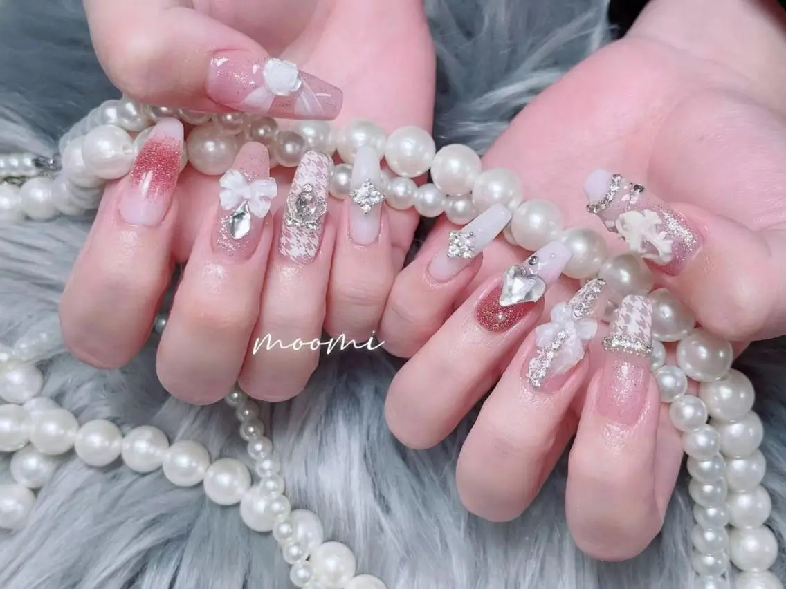 ネイル 長さ出し ジェルネイル グラデーション 韓国ネイル マグネットネイル moomi nail スカルプ専門のネイルデザイン
