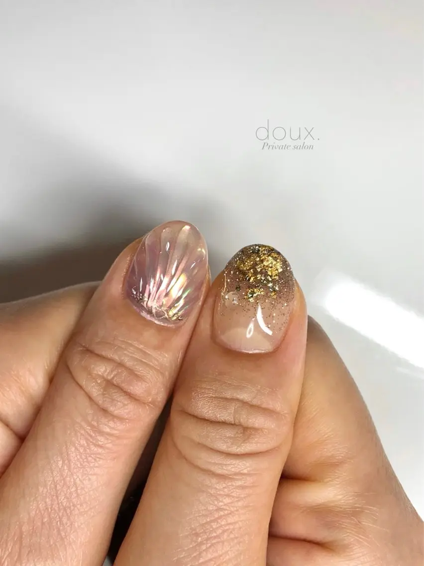 ネイル フラッシュネイル フットネイル 韓国ネイル ニュアンスネイル オフィスネイル doux. nailのネイルデザイン
