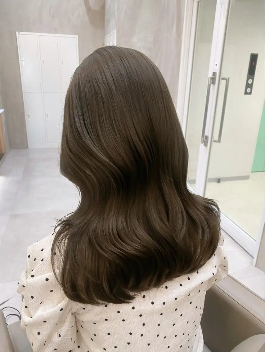 セミロング カラー ヘアアレンジ ベージュカラー ブリーチ ブラウンカラー 透明感カラー ダブルカラー カット トリートメント ヘアセット 赤み消し🫧韓国ヘア 🫧藤岡誠也のヘアスタイル