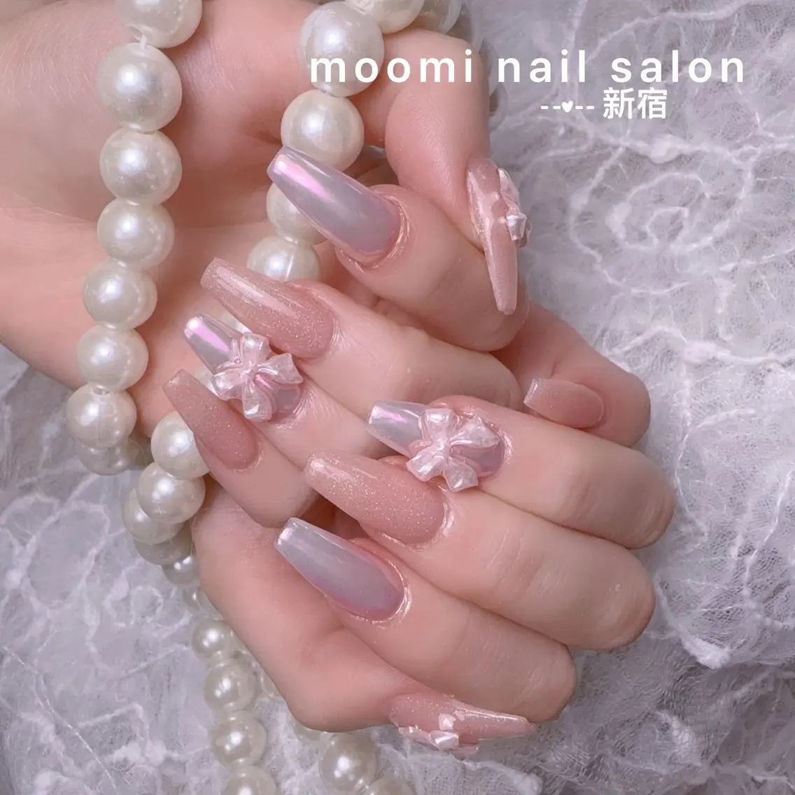 ネイル チークネイル フレンチネイル ジェルネイル グラデーション ハート ハンドネイル moomi nail スカルプ専門のネイルデザイン