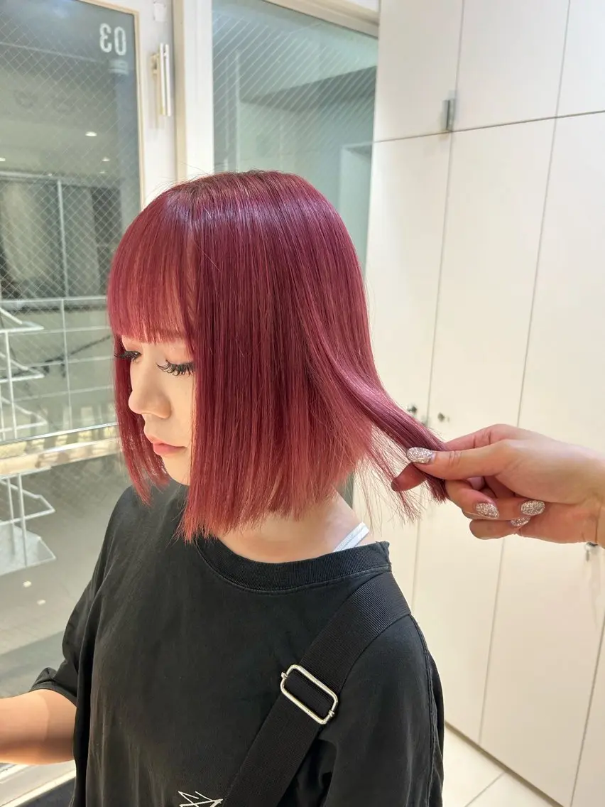 ショート カラー ピンクカラー ボブ 《暖色/韓国hair 》🇰🇷桑原ユキネのヘアスタイル