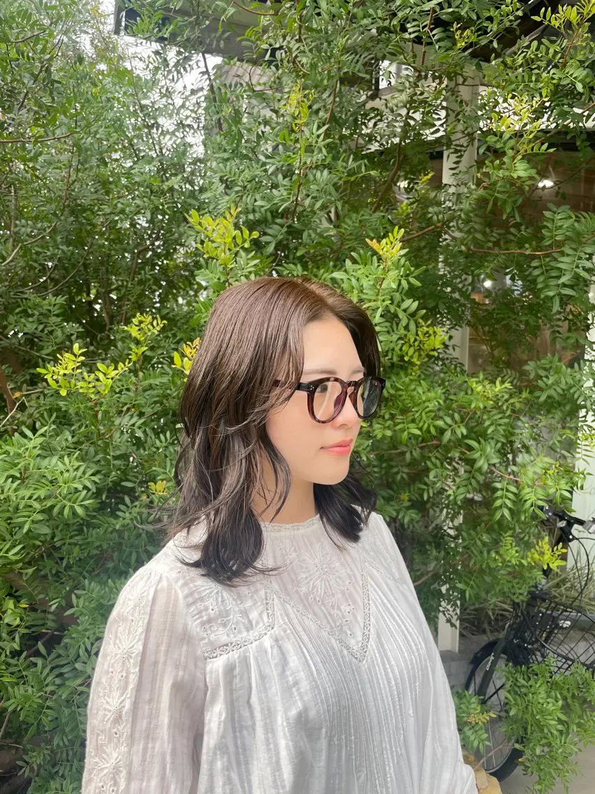 ロング カラー ブラウンカラー オリーブブラウン 増田 ルナのヘアスタイル