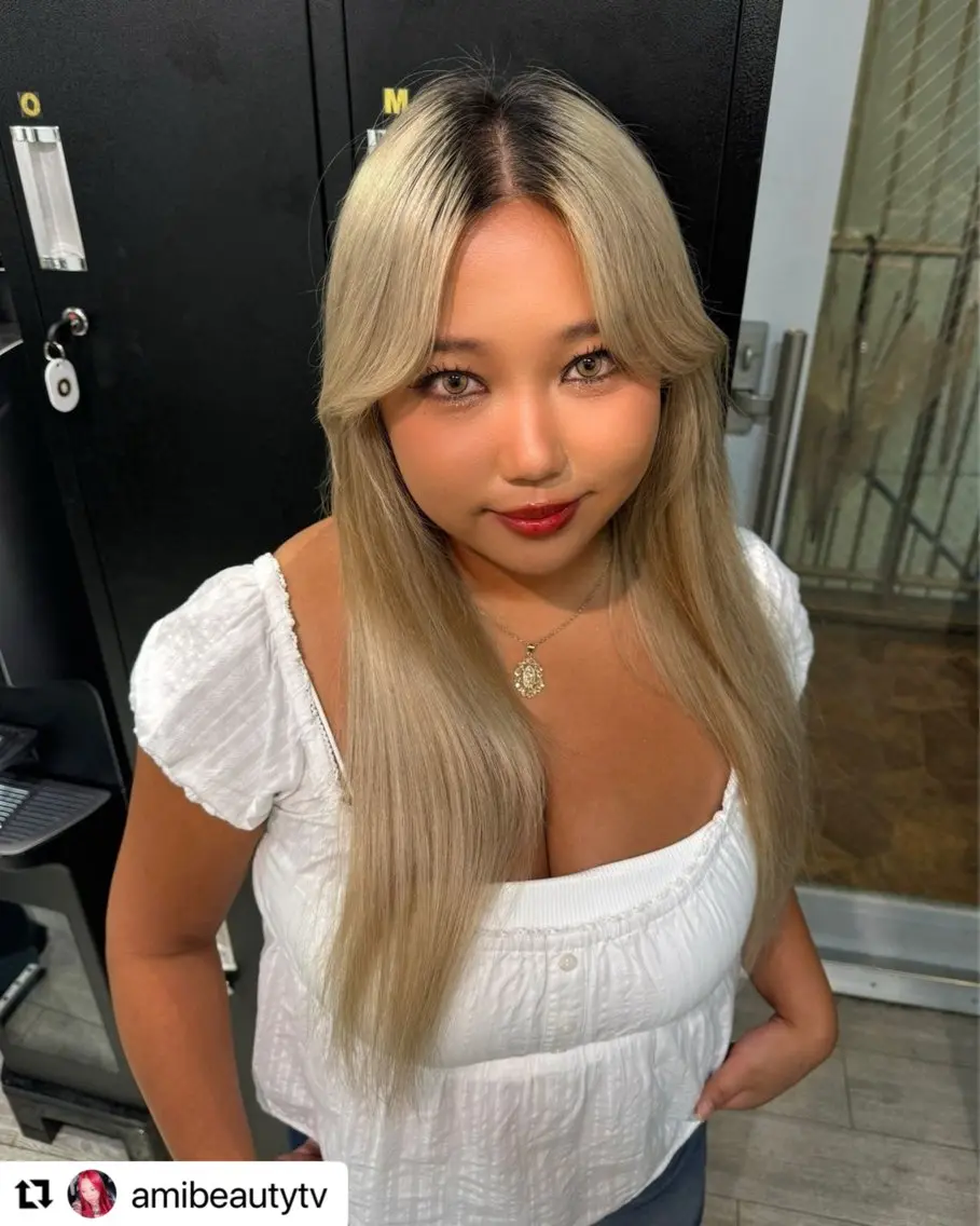ロング カラー ハイトーン&髪質改善 &韓国エクステ🤎のヘアスタイル