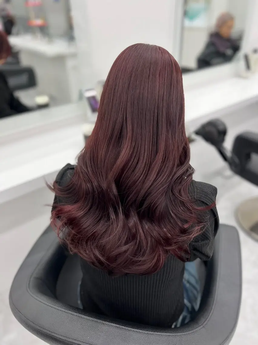 ロング カラー 💖似合わせカラー レイヤー💖縮毛矯正のヘアスタイル