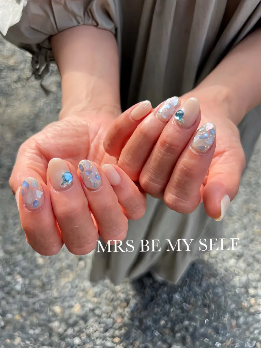 ネイル ブルー MRS/ miyu🎀のネイルデザイン