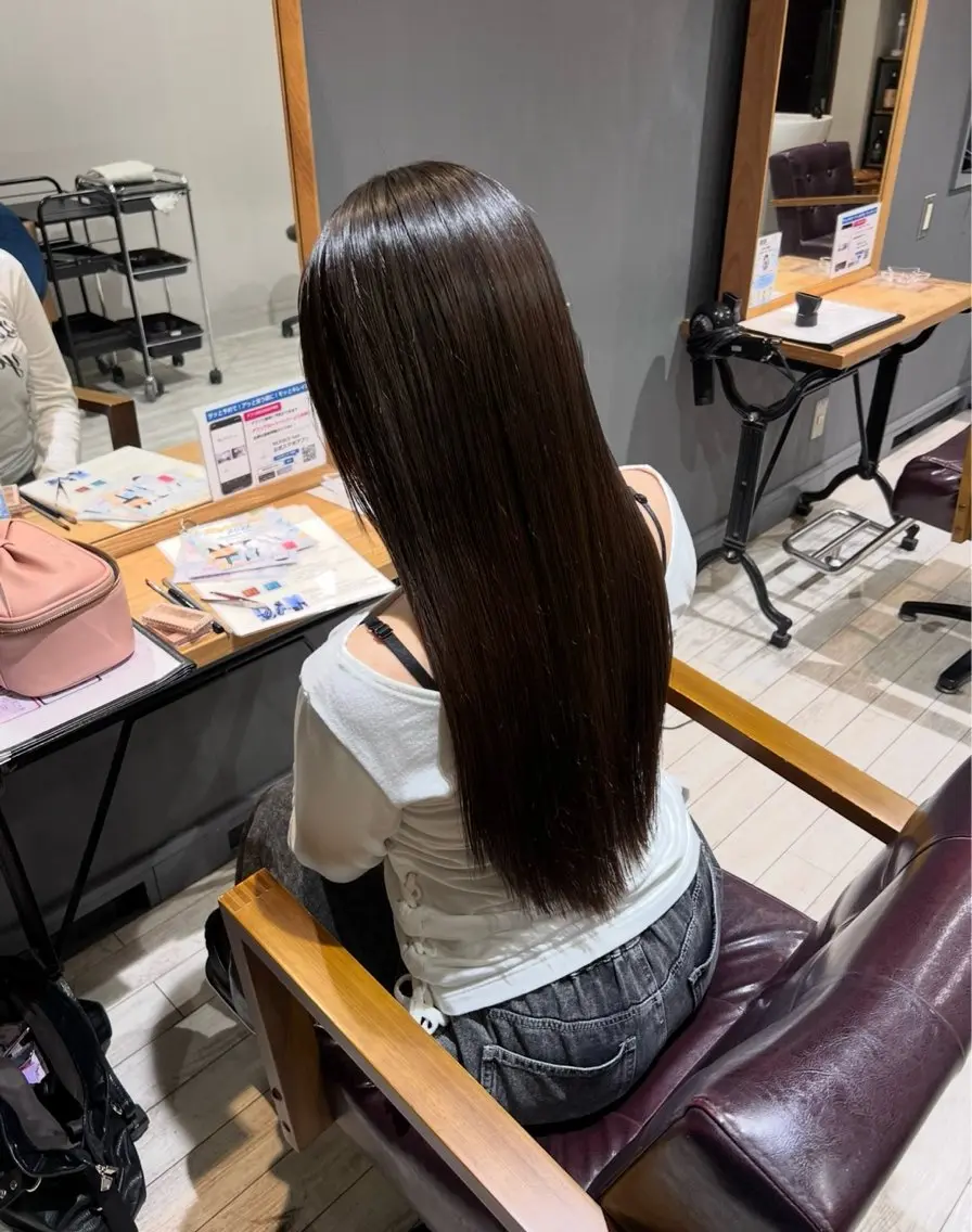 ロング 縮毛矯正 縮毛矯正 トリートメント きづな/郡山駅前/ 美髪矯正/男女歓迎◎のヘアスタイル