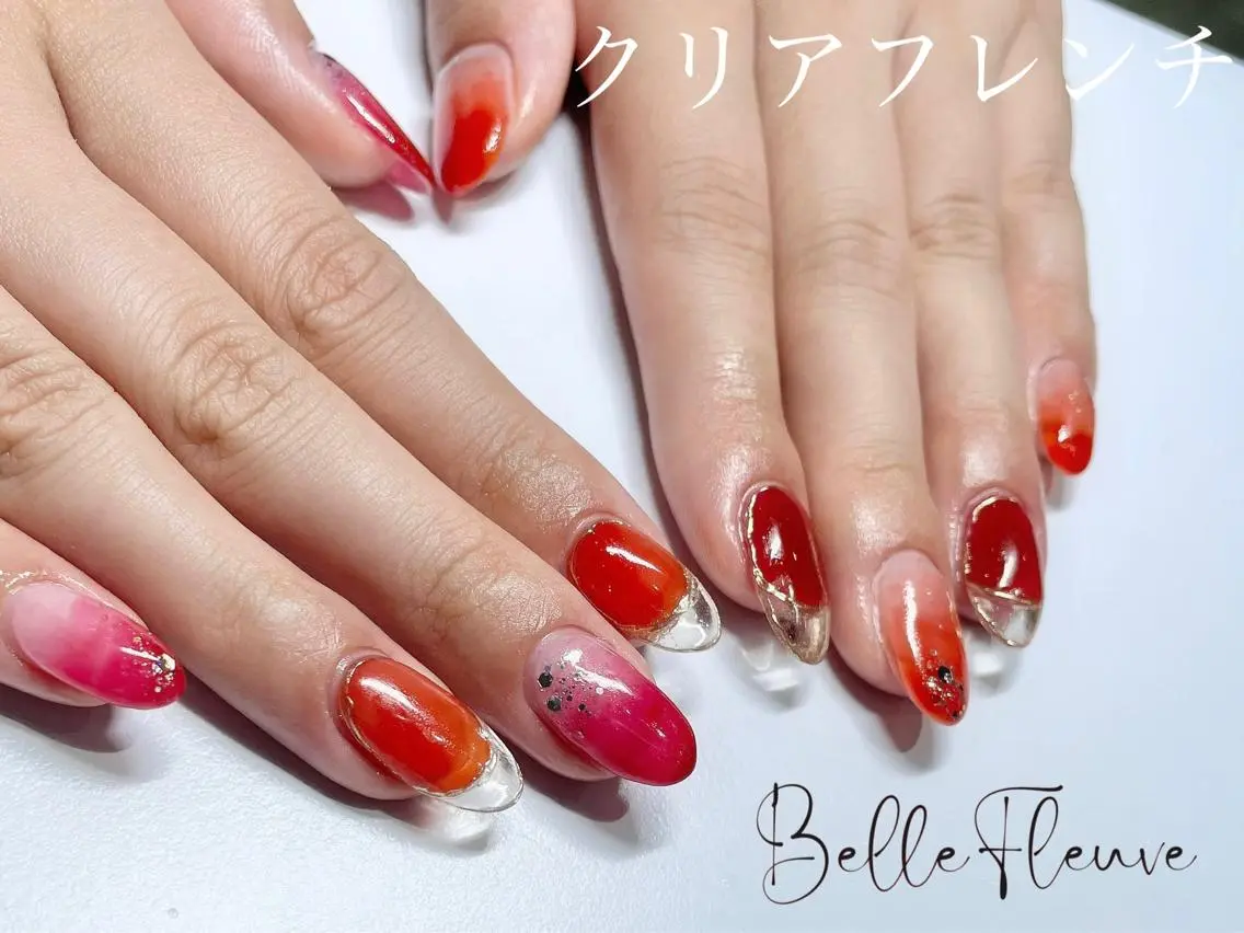 ネイル クリアネイル フレンチネイル Belle Fleuveのマツエク・マツパデザイン