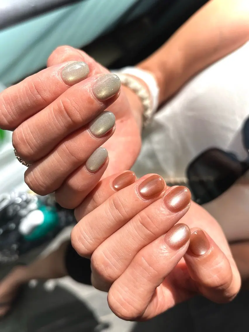 ネイル ブラウン マグネットネイル ニュアンスネイル ワンカラーネイル ピンク salon de tis/鈴木のネイルデザイン