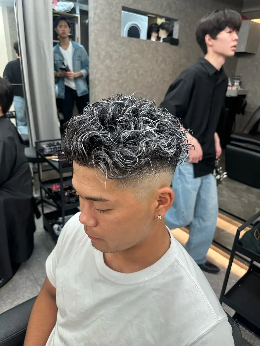 カラー パーマ メンズ メッシュパーマ支持率 ◎大宮/隼也のヘアスタイル