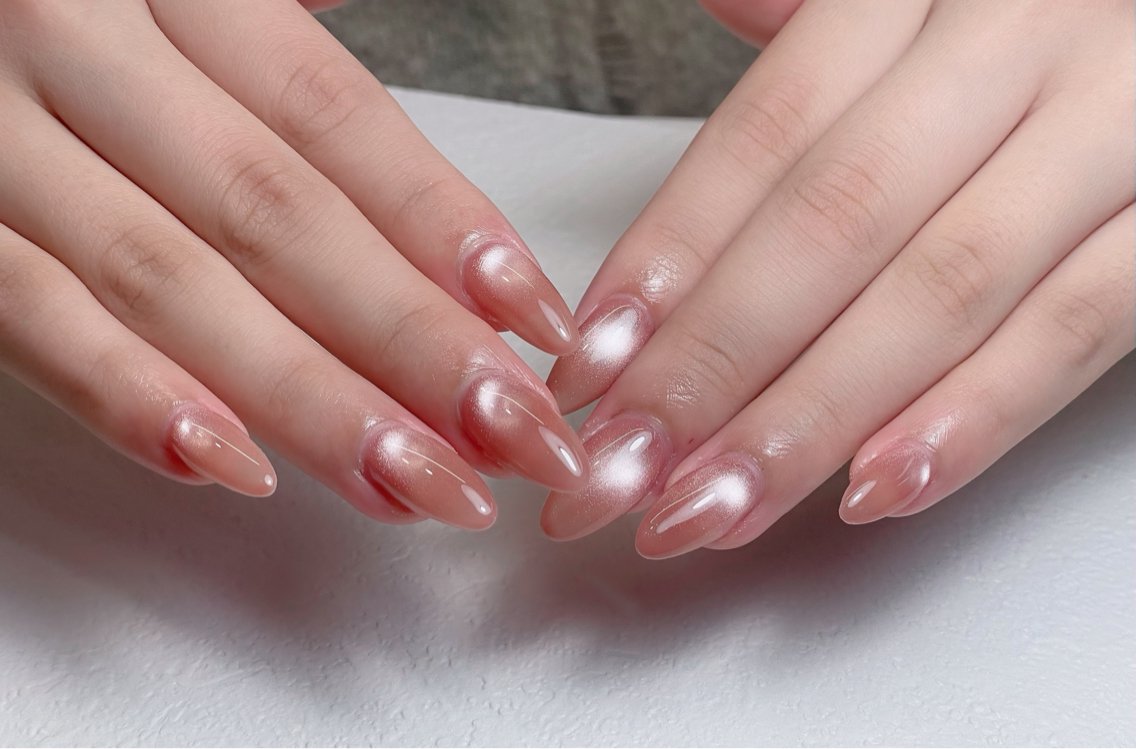 ネイル チークネイル 長さ出し フレンチネイル ジェルネイル 韓国ネイル ハンドネイル MEO NAIL 中野①のネイルデザイン