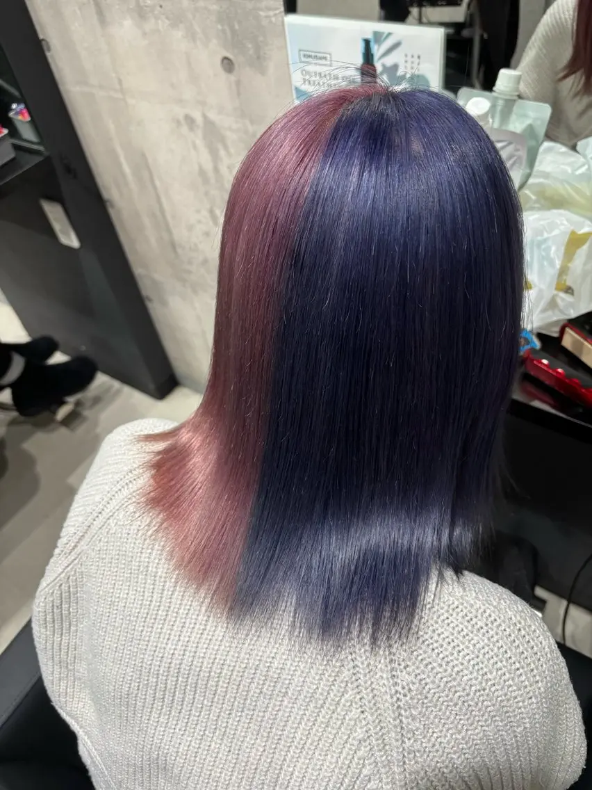 【デザインカラー相談クーポン✨️】カット✂︎+ブリーチ込みダブルカラー🌈+ダメージ補習トリートメント✨️の写真