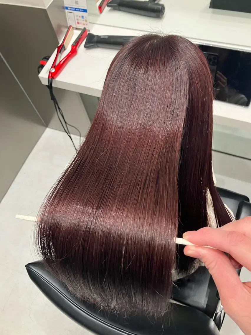 ロング カラー ヘアカラー トリートメント 💖ブリーチなし透明 感💖ASAHIのヘアスタイル
