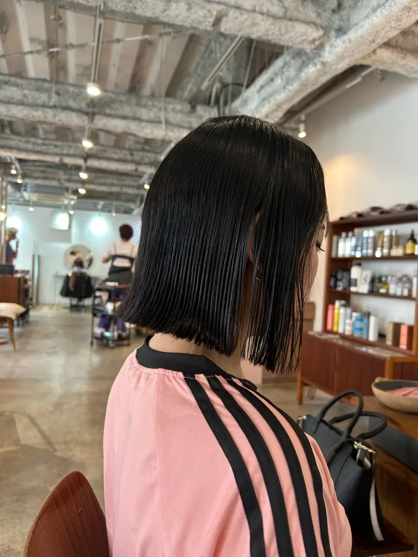 ミディアム カット ヘアカラー トリートメント 【🌈ボブ/縮毛矯正 /🌈】motoのヘアスタイル