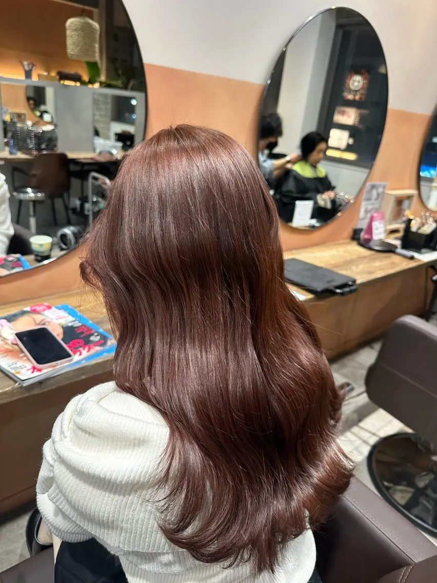 ミディアム カラー ブラウンカラー チョコレートブラウン カット ヘアカラー トリートメント yu-kiハイトーン /ブリーチ無しカラーのヘアスタイル
