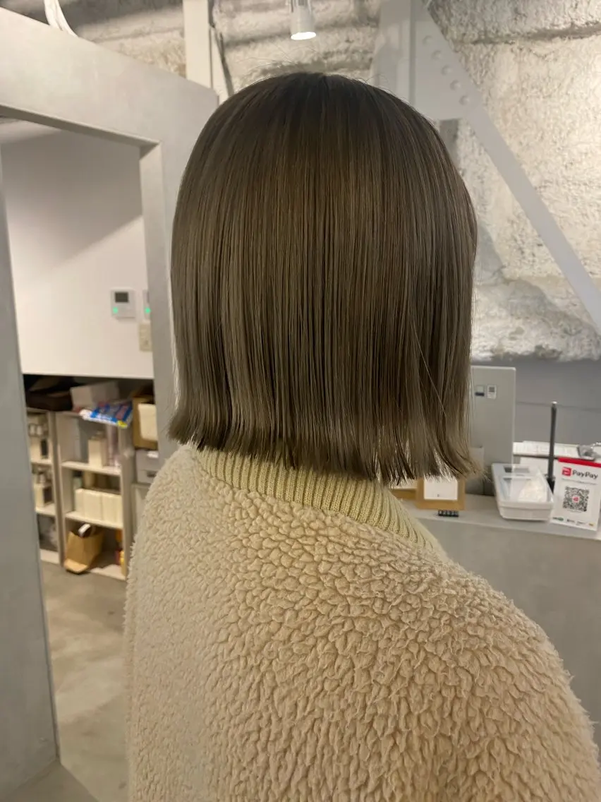 ミディアム 切りっぱなしボブ ボブ 新宿🫧ボブ 特化🐕Amiのヘアスタイル