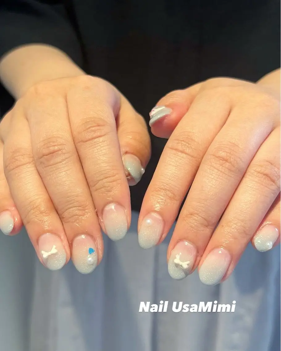 ネイル アートネイル オーロラネイル チークネイル フレンチネイル ジェルネイル ハンドネイル 本町NailUsa Mimi RIKOのネイルデザイン
