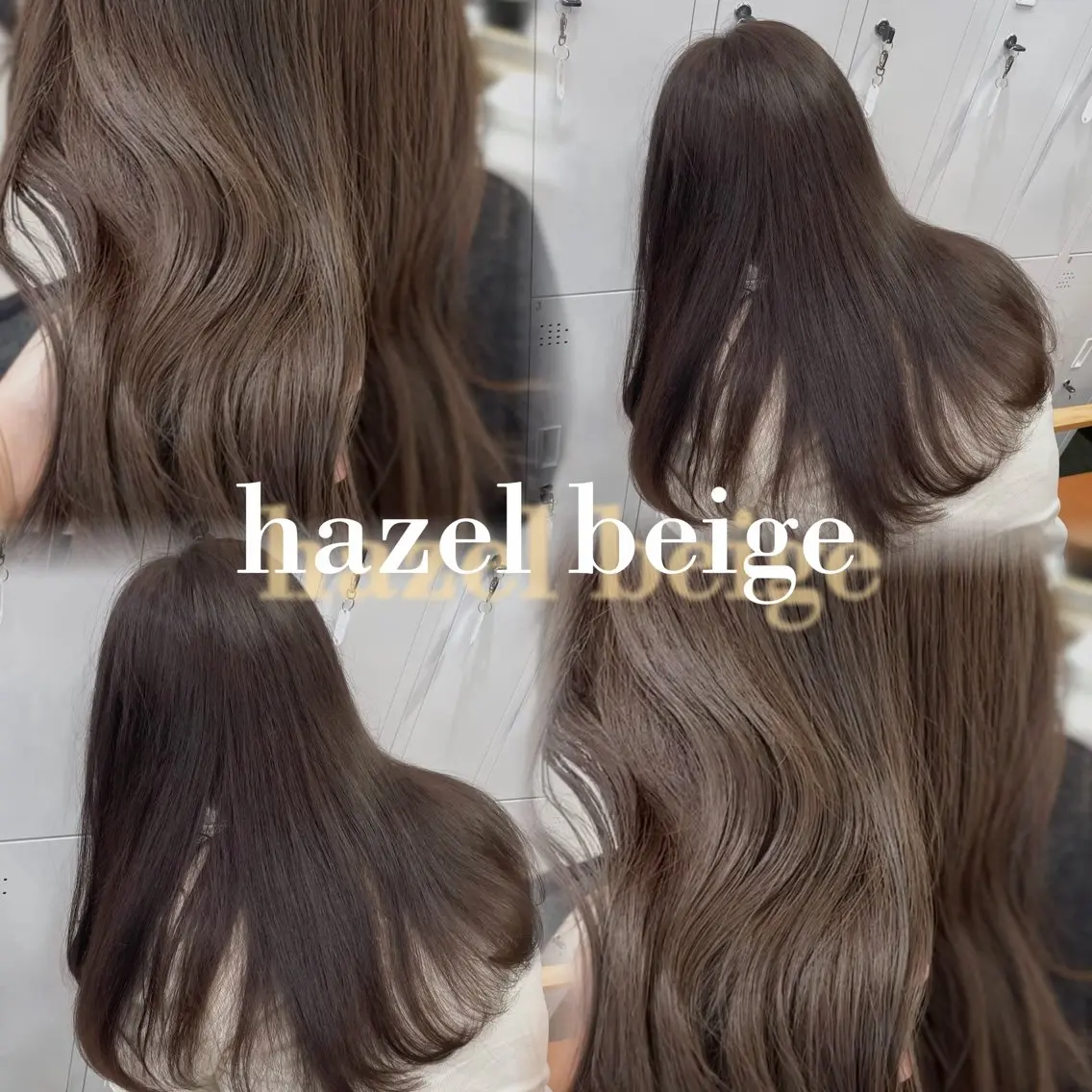 ロング カラー ベージュカラー ブリーチ ダブルカラー ヘーゼル ブリーチなしカラー ヘアカラー ayana/赤み消し オリーブベージュのヘアスタイル