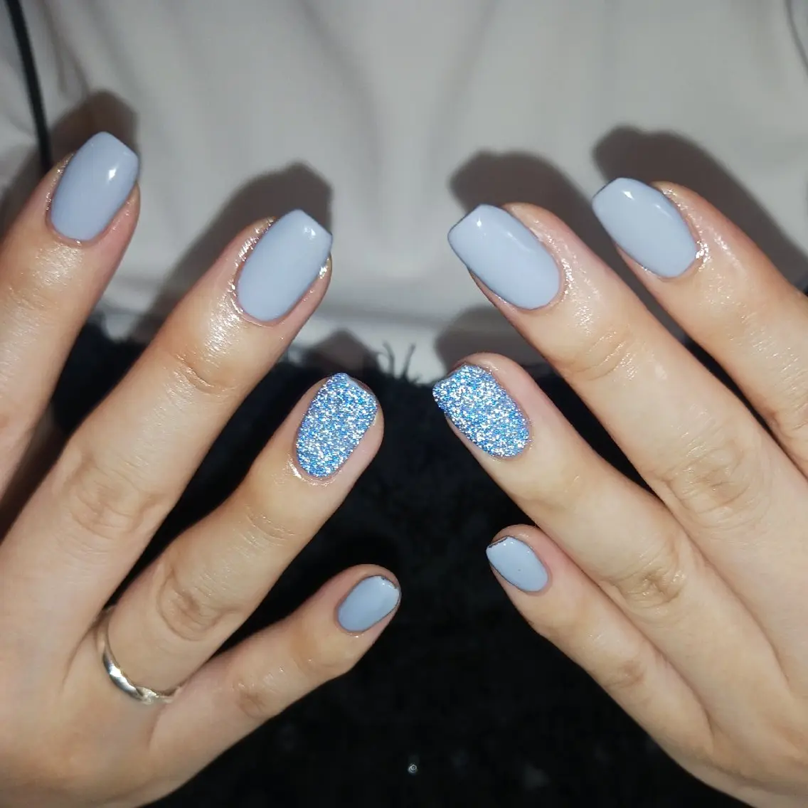 ネイル ブルー フラッシュネイル 持ち込み ワンカラーネイル 夏ネイル ハンドネイル owlnail /持込みデザイン専門のネイルデザイン