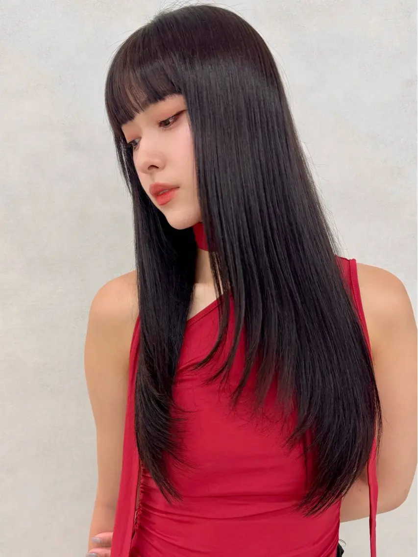 ［🇰🇷ミニモ学割U24⭐︎艶感レイヤー✖️韓国ストレート］🤍韓国ヘアカット＋美髪縮毛矯正プラン　180分の写真