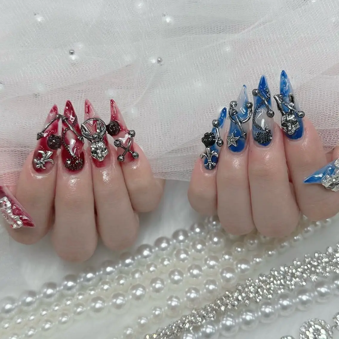 ネイル ジェルネイル ガーリー キラキラネイル 韓国ネイル 持ち込み ハンドネイル ハンドケア Nova Nail Nippon 店のネイルデザイン