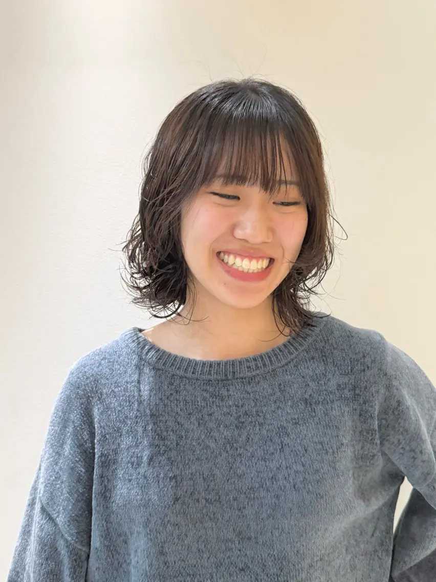 ミディアム パーマ 大庫 桜のヘアスタイル