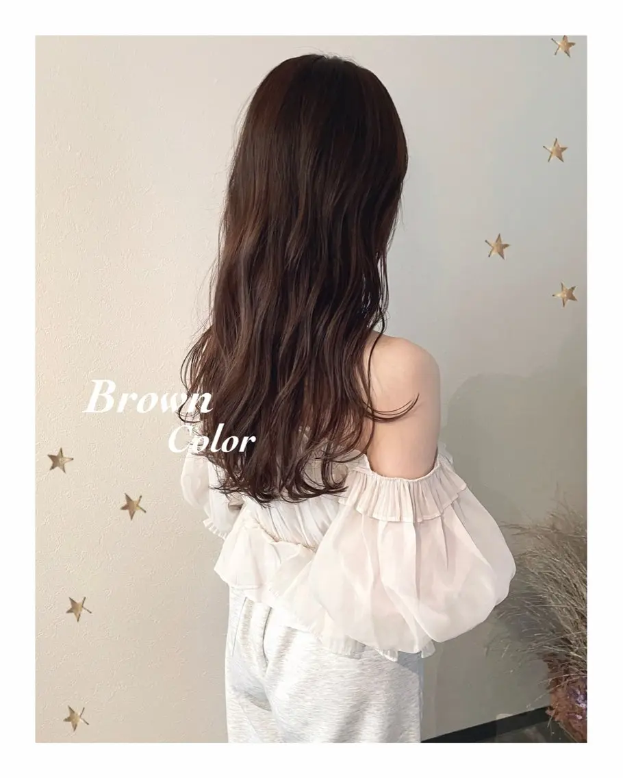 ロング カラー カット ヘアカラー 市川 千夏のヘアスタイル