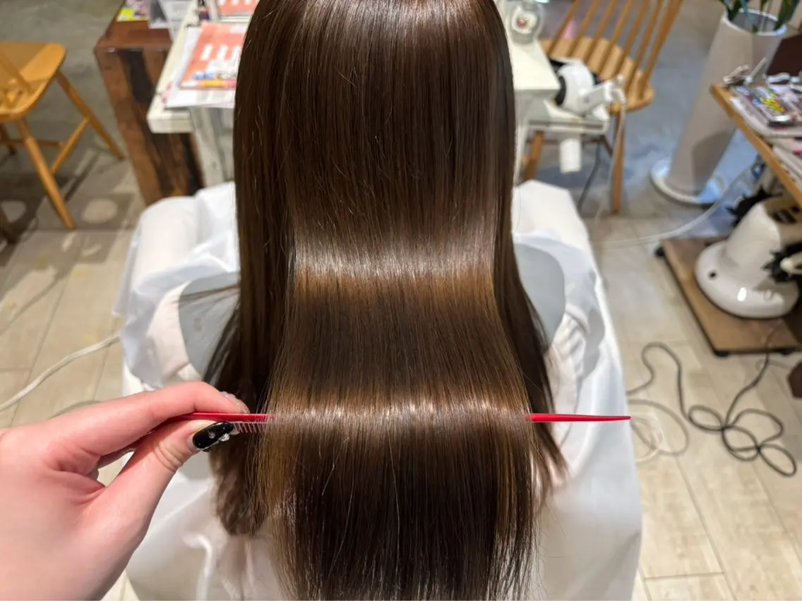 ロング 縮毛矯正 おがわ らいむ🕊️のヘアスタイル