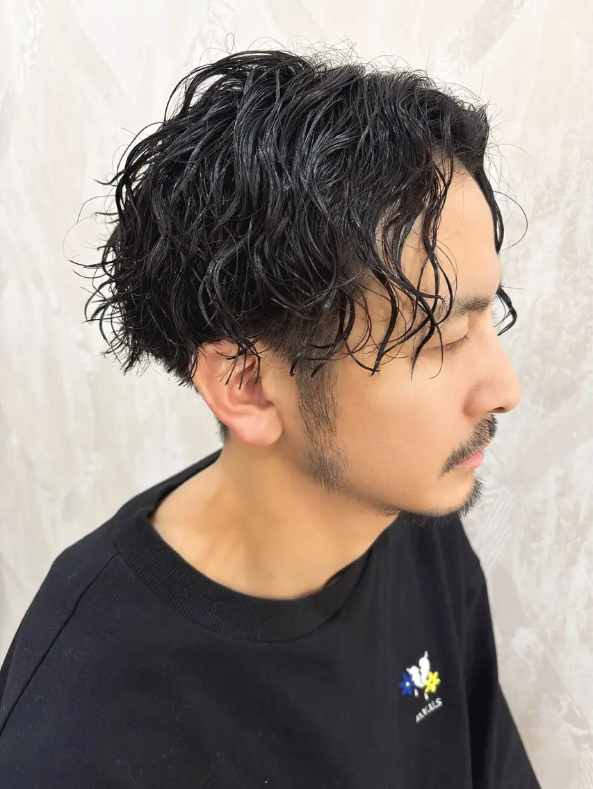 パーマ メンズ メンズパーマ スパイラルパーマ 原田 健斗のヘアスタイル