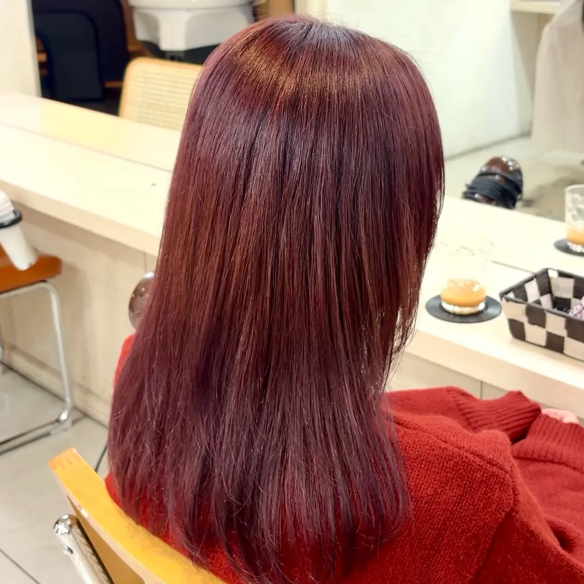 ミディアム カラー ブリーチ ダブルカラー ブリーチなしカラー カット ヘアカラー 横浜パーマ🌐ボブ✨ 暖色カラーもえかのヘアスタイル