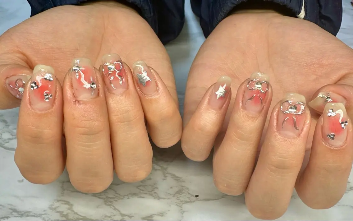 ネイル チークネイル ニュアンスネイル 春ネイル Mai’s nailのネイルデザイン