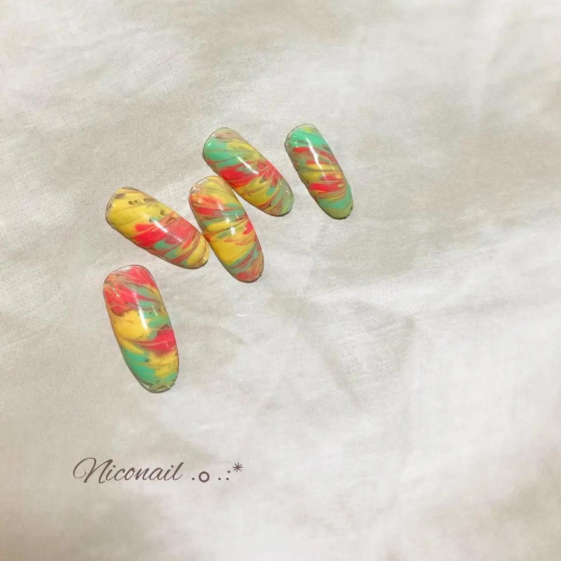 ネイル ピーコックネイル Niconail ☆ 仙川/ Aiのネイルデザイン