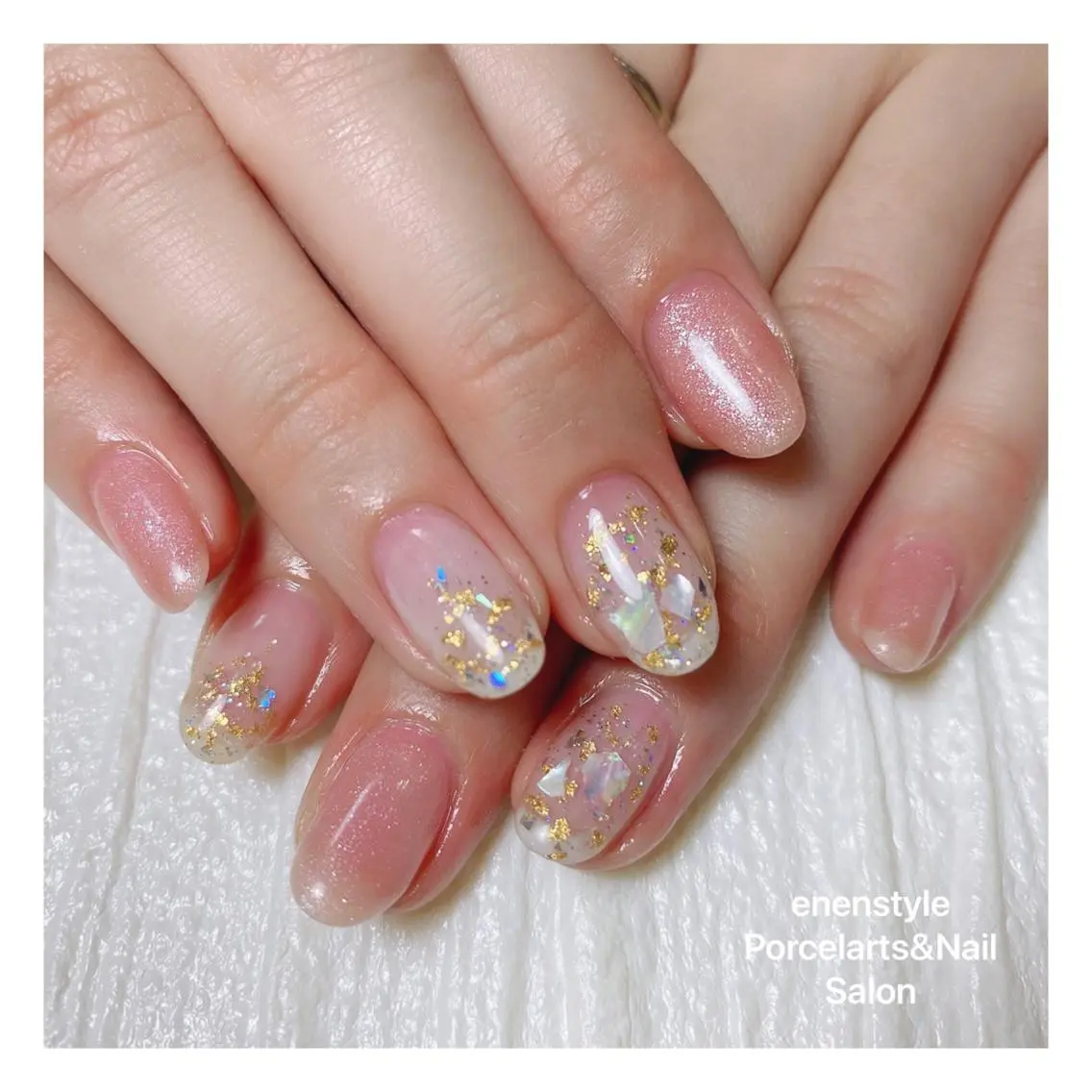 ミディアム ネイル ハンドネイル 🐾enen style 🐾のネイルデザイン