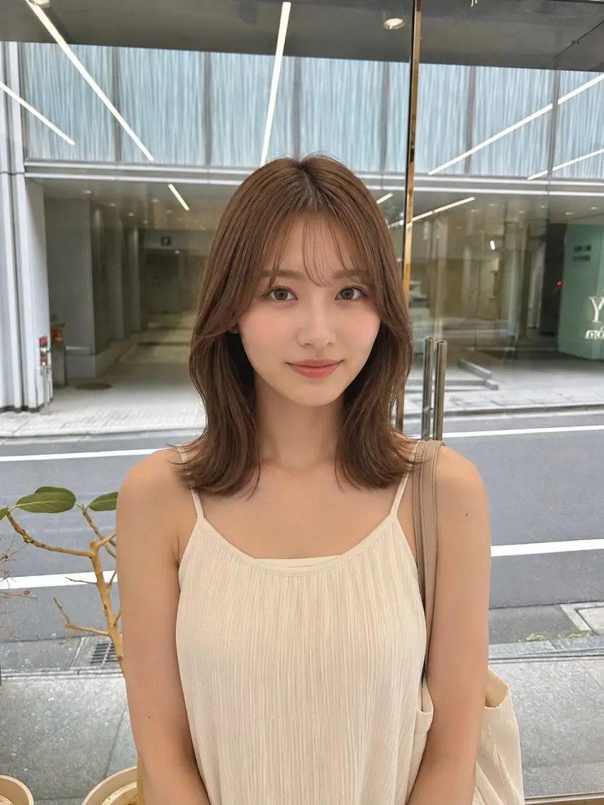 ミディアム カラー 🫧透明感カラー✖️ 髪質改善🫧川上葵のヘアスタイル