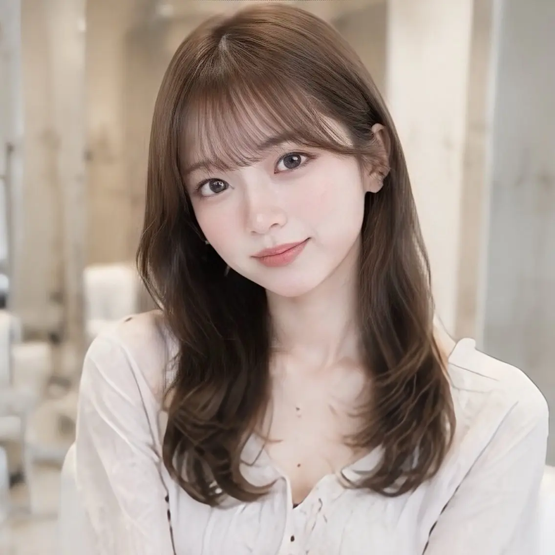 ロング カット レイヤー/顔まわり /縮毛矯正/おばかんのヘアスタイル