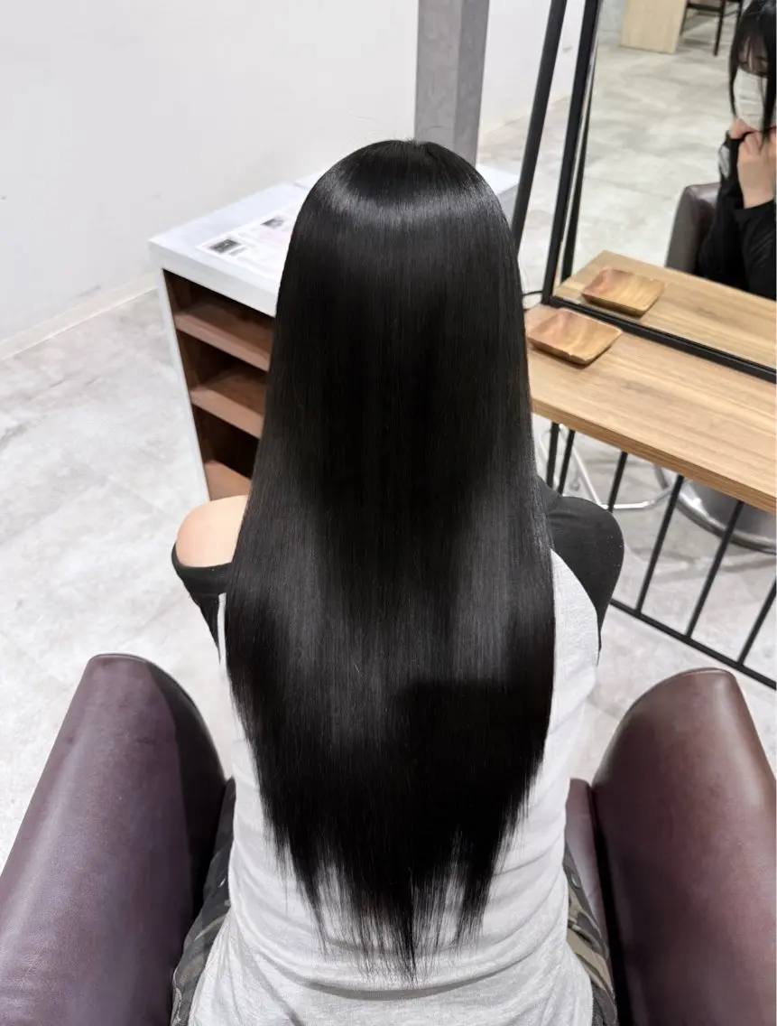 ロング 髪質改善 韓国風ヘア トリートメント 紅都🫧水光カラー ブラウンベージュ🫧のヘアスタイル