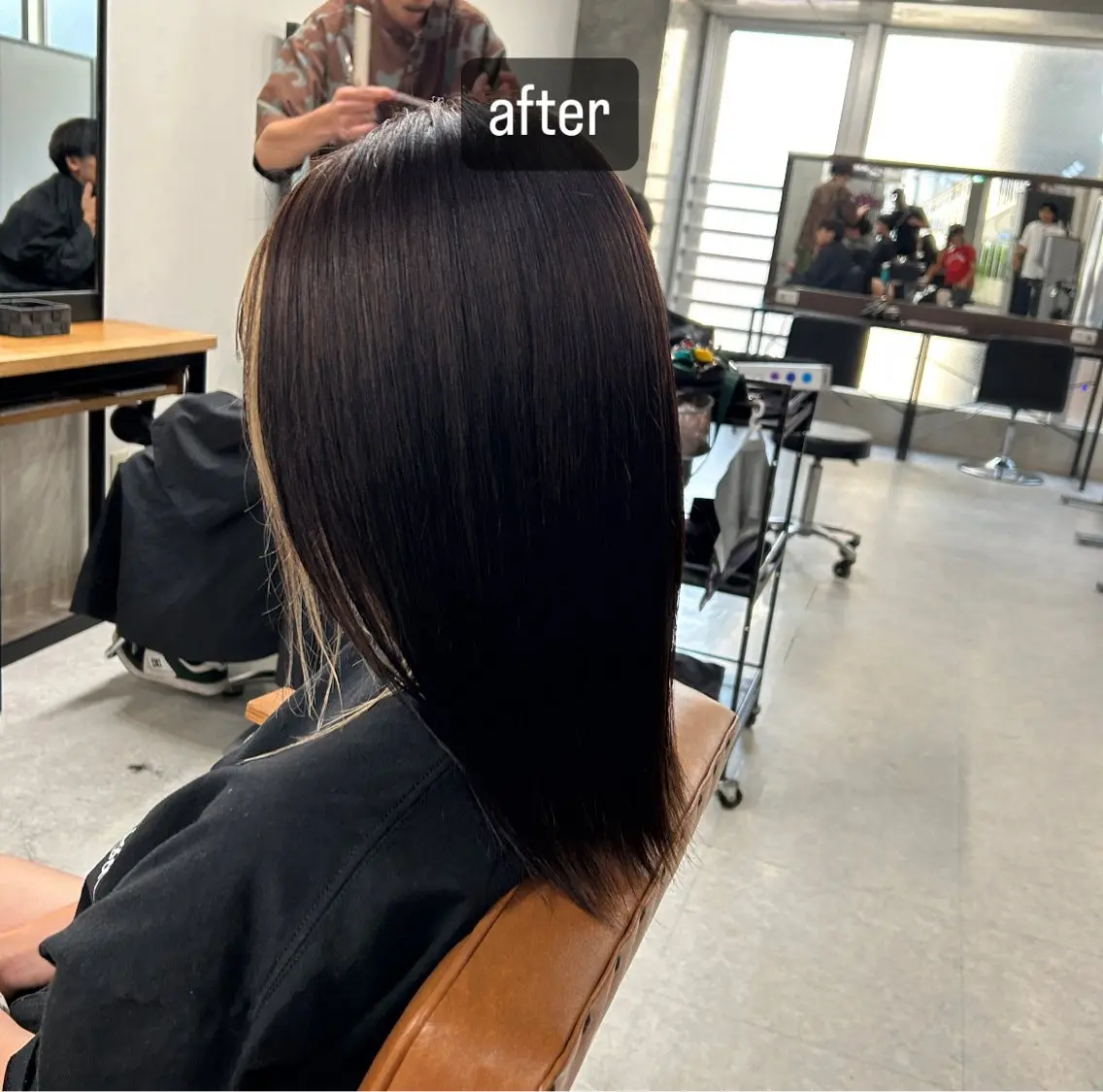 セミロング カット 縮毛矯正 トリートメント ヘッドスパ ヘアセット カズキ🌼曲がる 縮毛矯正のヘアスタイル