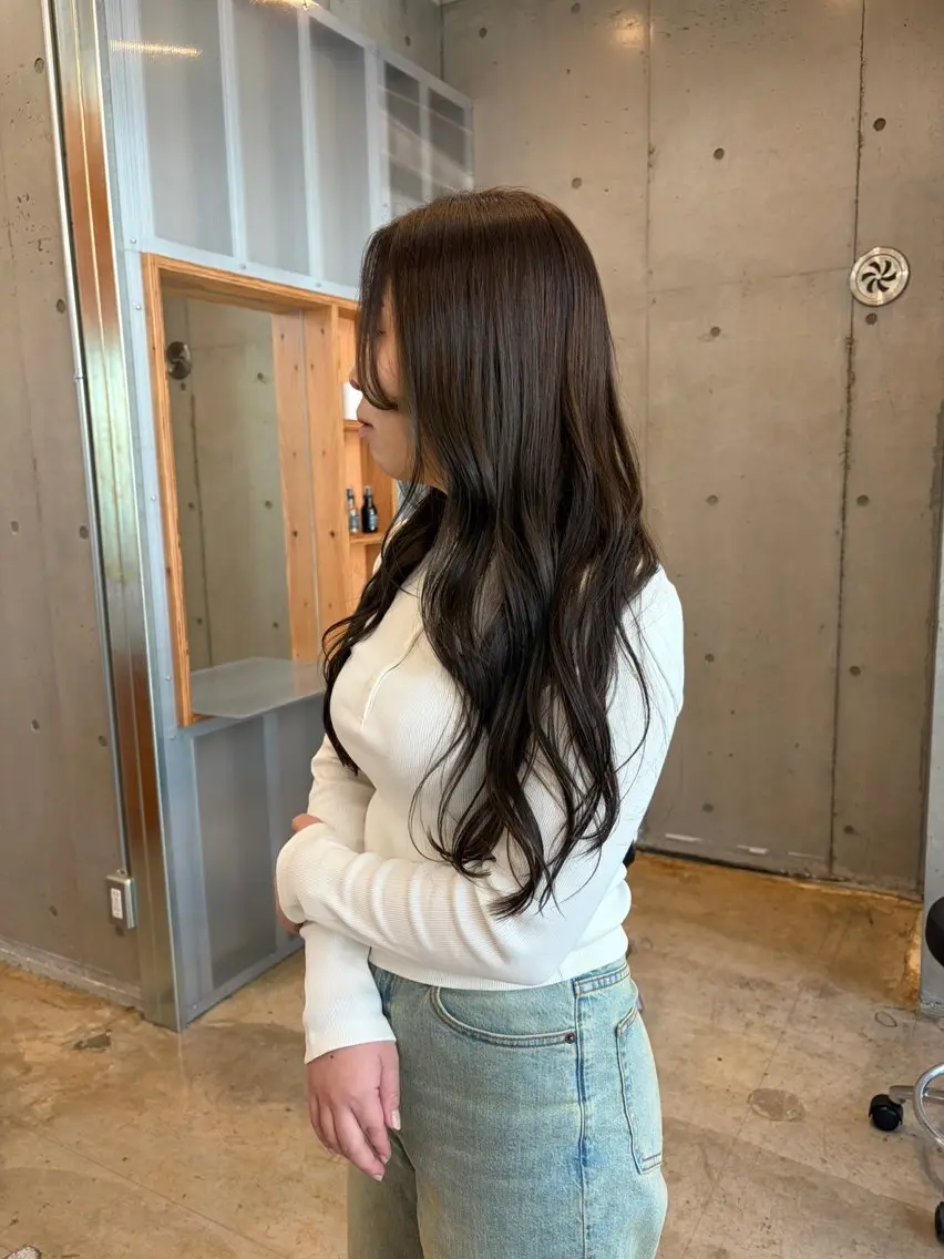 ロング 顔周りカット レイヤーカット カット ヘアカラー トリートメント KOUSUKE /レイヤーカットのヘアスタイル